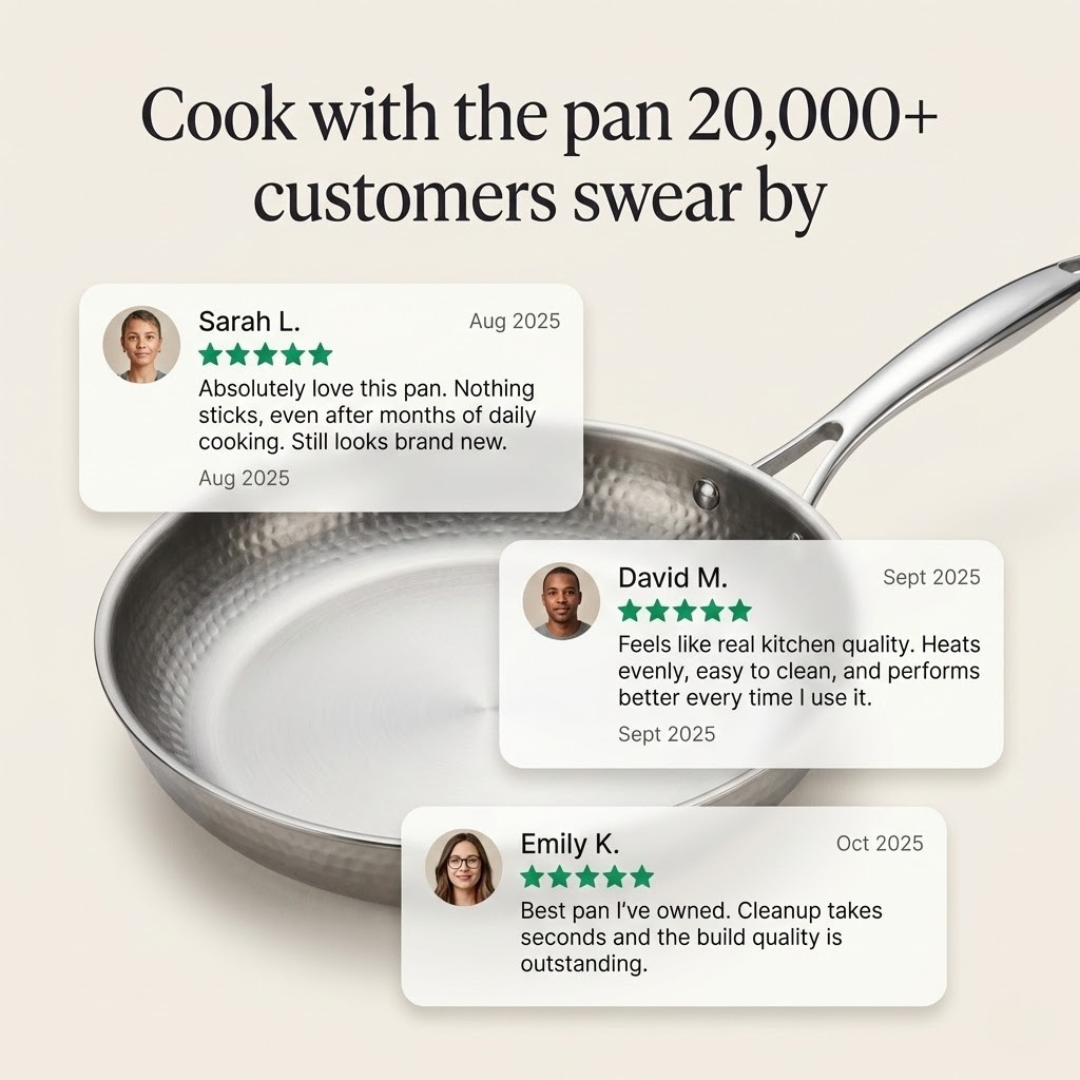 Titanium Hammered Pan + spatula