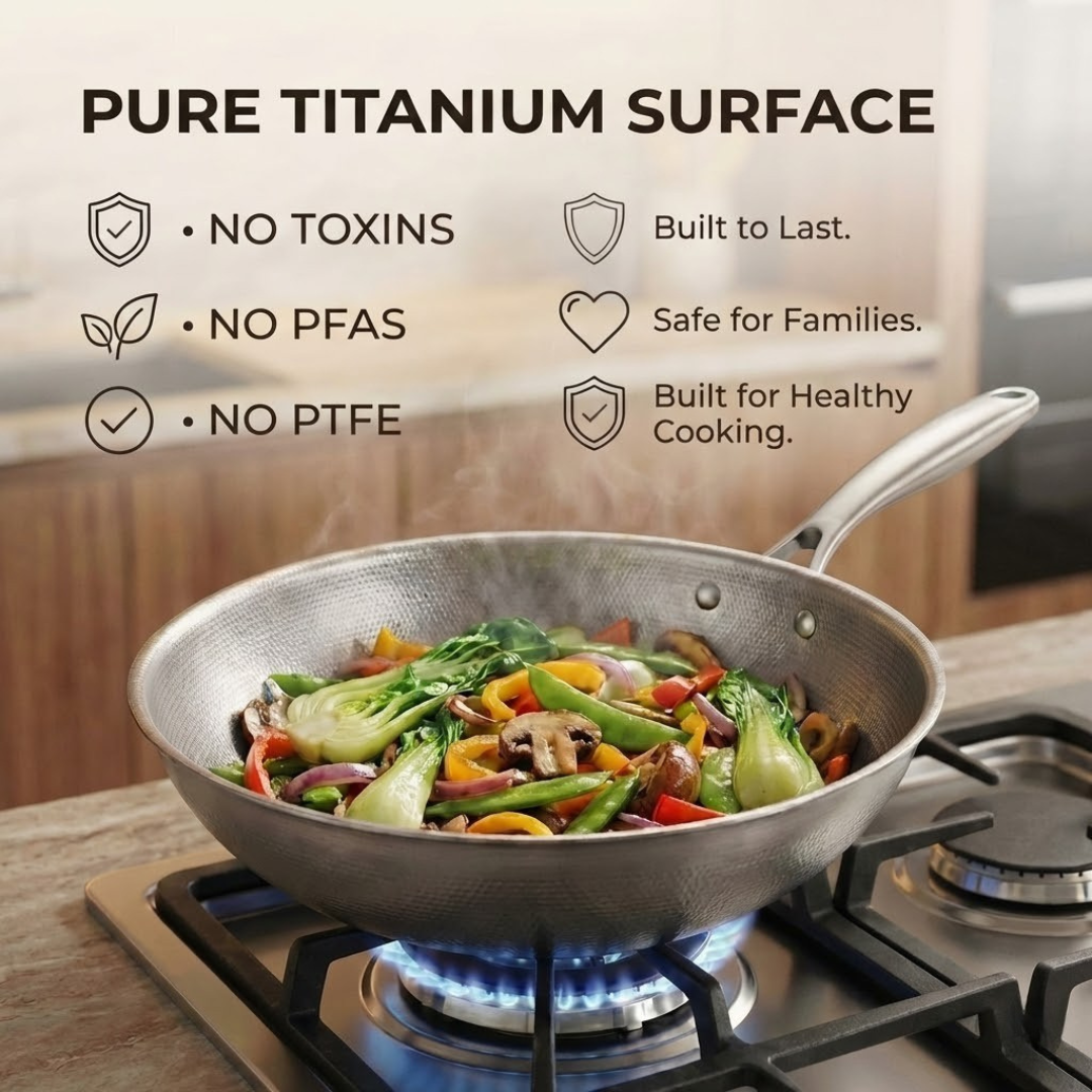 Titanium Hammered Pan + spatula